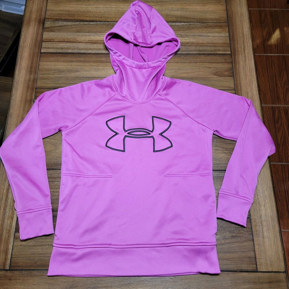 Under Armour Coldgear LS Pullover Purple Hoodie Loose - Size Small
